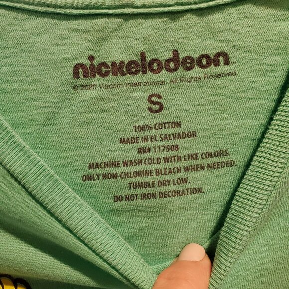 Preowned Rockos Modern Life Nickelodeon Graphic Tee Cotton Mint Green Size Small - Picture 3 of 4
